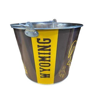 WYOMING Cowboys Hype Full Wrap Logo Ice Metal Bucket, 5-Quart WITH HANDLE New